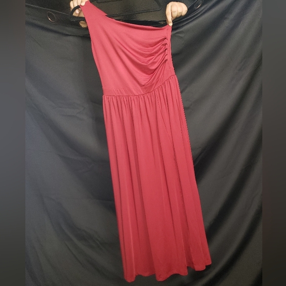 One Shoulder High Split Sleeveless Ruched Sexy Cocktail Maxi Long Dress - Picture 2 of 14